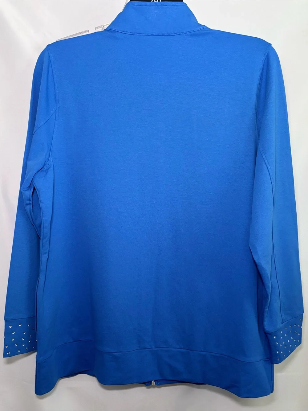 Quacker Factory by Jeanne Bice Royal Blue Full Zip Jacket w/ Rhinestone Accents